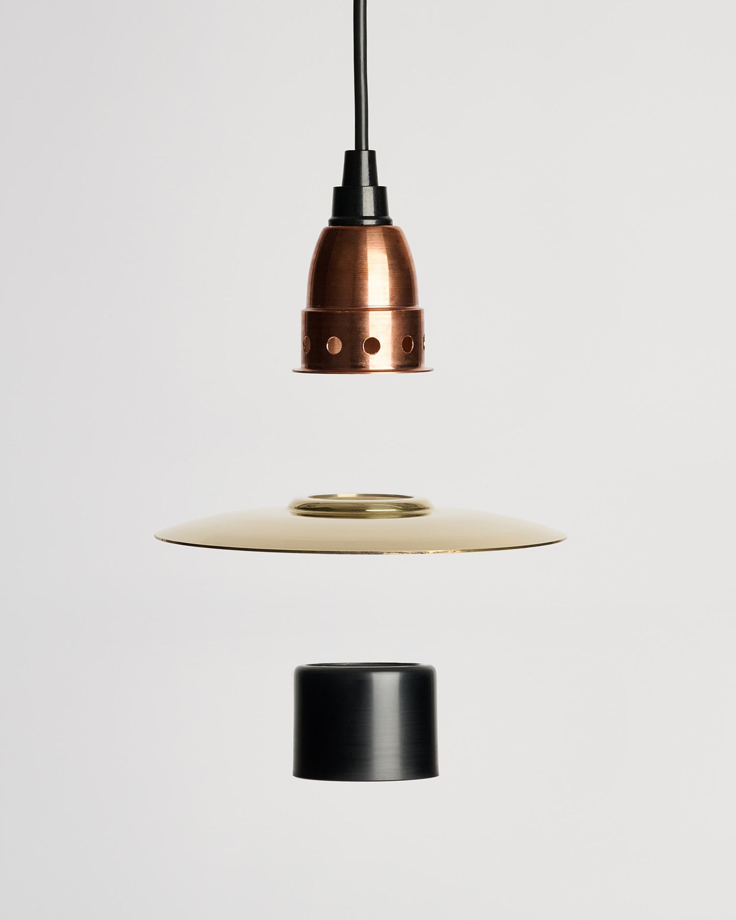 Filosof Lamp modulær lampe, messing, kopper, dansk håndværk. 